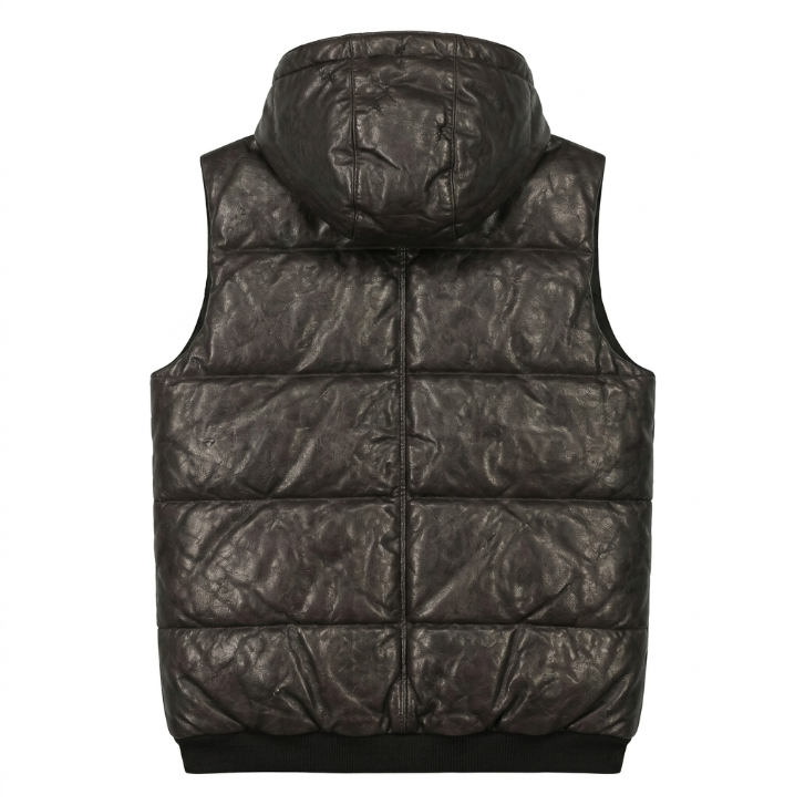Zara Man Faux Leather Puffer Vest