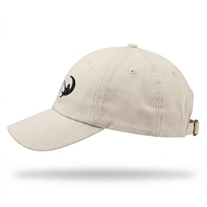 Khaki Cap with Fishing Icon Logo