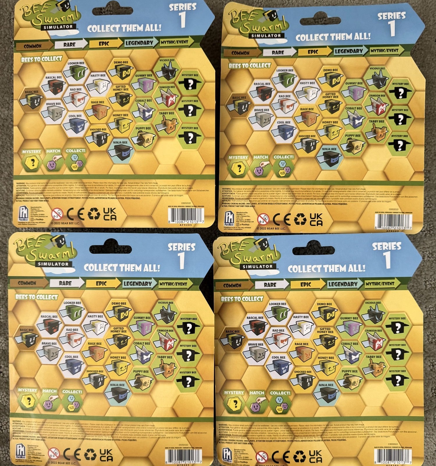 Bee Swarm Simulator Brown Bear Action Figure  Mystery Bee Honeycomb (Case Of 4)