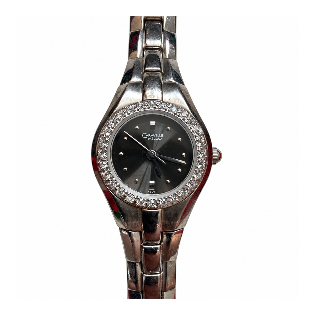Vintage Caravelle by Bulova 43L41 Crystal Bezel Watch - Requires a Battery
