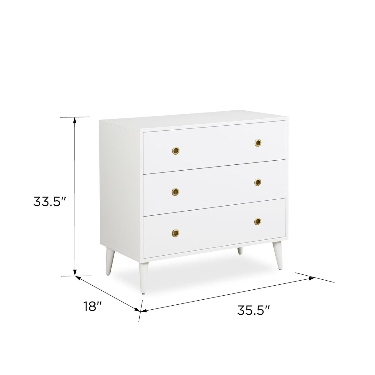 Novogratz Harper 3-Drawer Storage Dresser, White