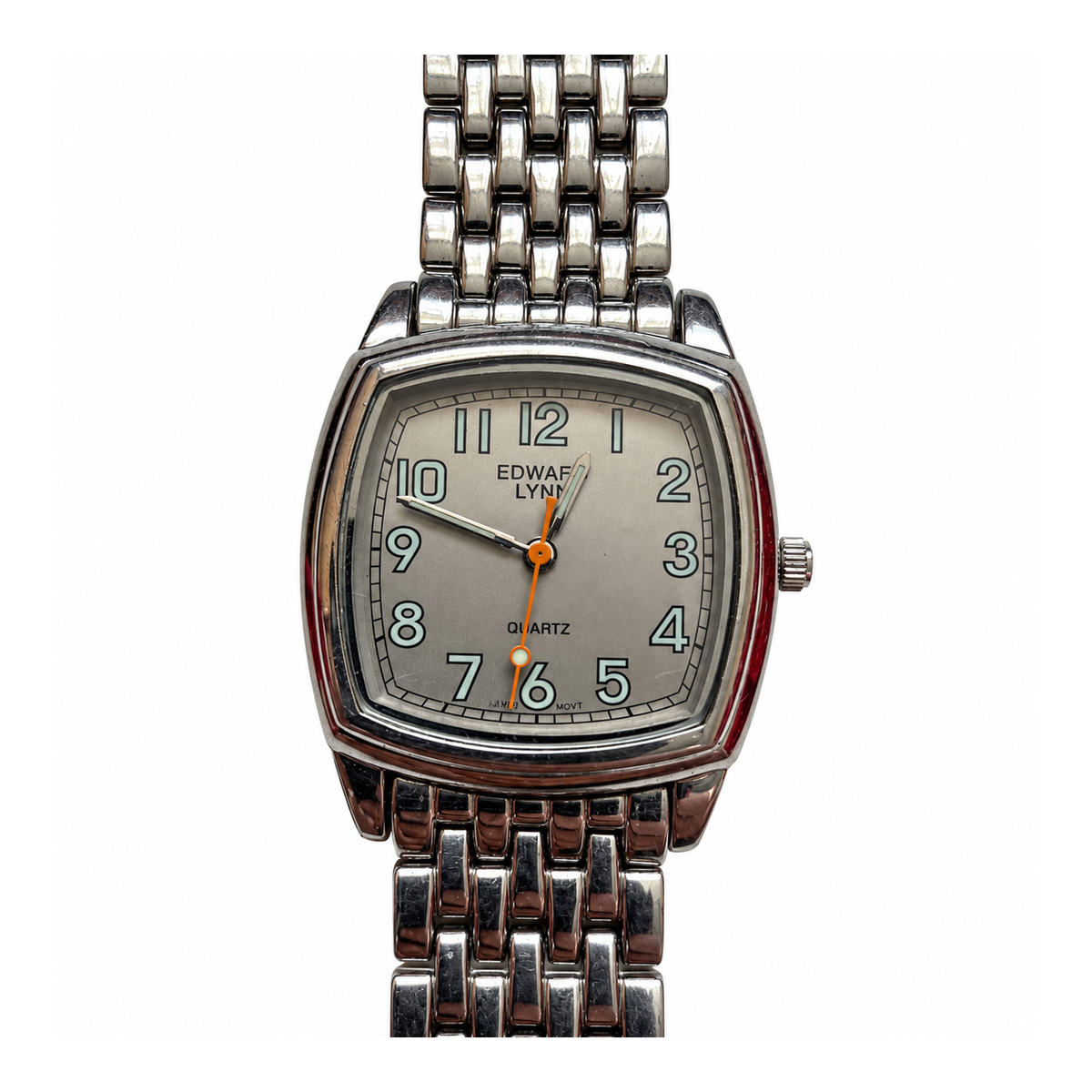 Vintage Edward Lynn Square Silver Dial Bracelet Watch - Requires a Battery