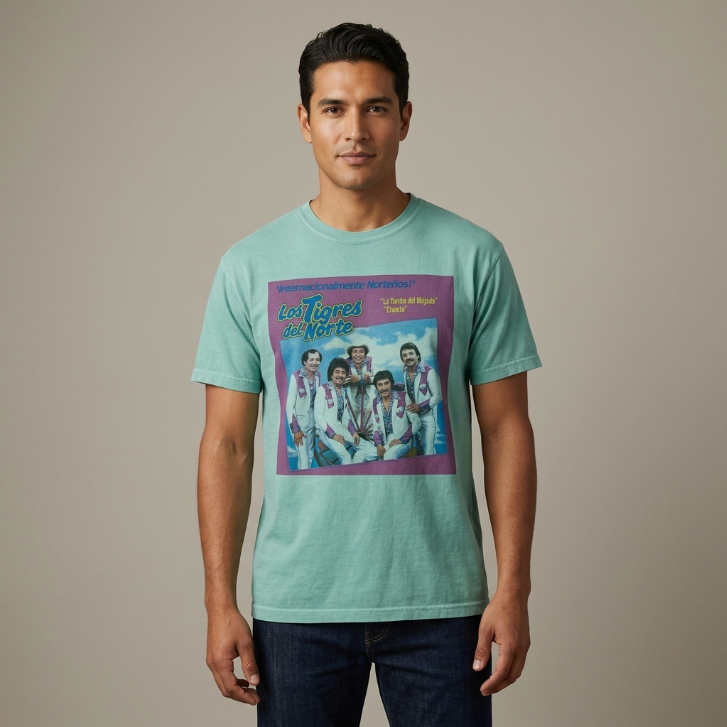 Comfort Colors Los Tigres Del Norte Graphic T-Shirt Seafoam Green