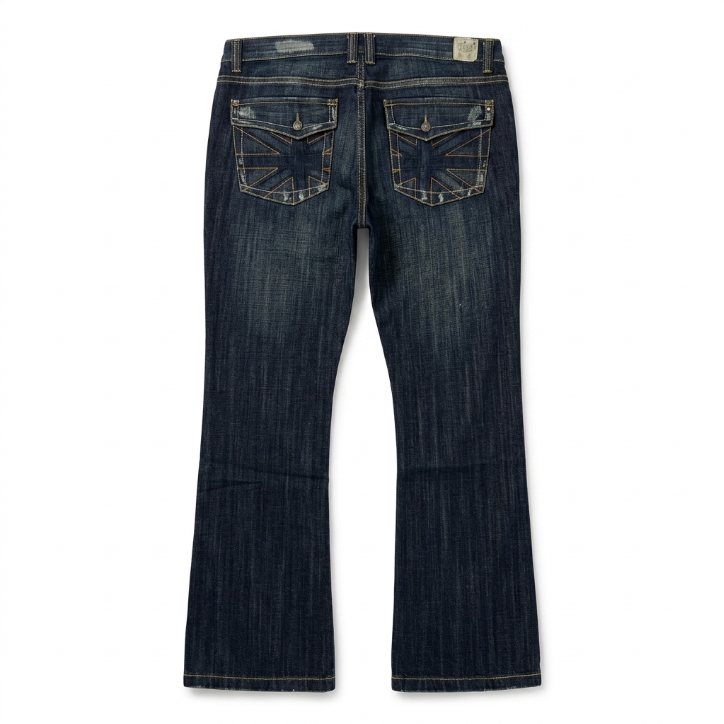 Monarchy Distressed Dark Wash Straight Leg Denim Jeans