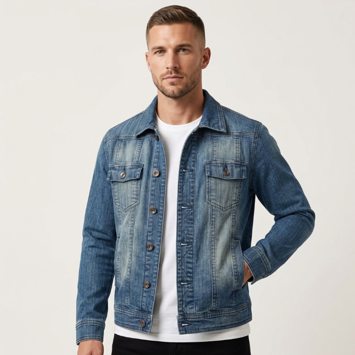 Five Four Medium Wash Denim Trucker Jacket