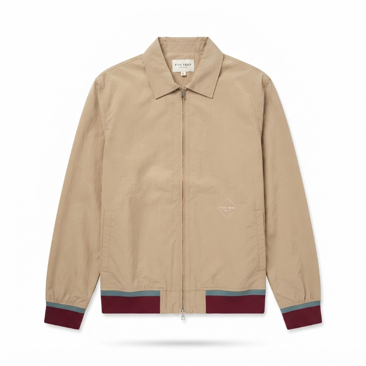 Five Four Tan Zip-Front Harrington Jacket