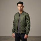 Five Four x Poggy The Man Olive Green Star Sleeve Bomber Jacket