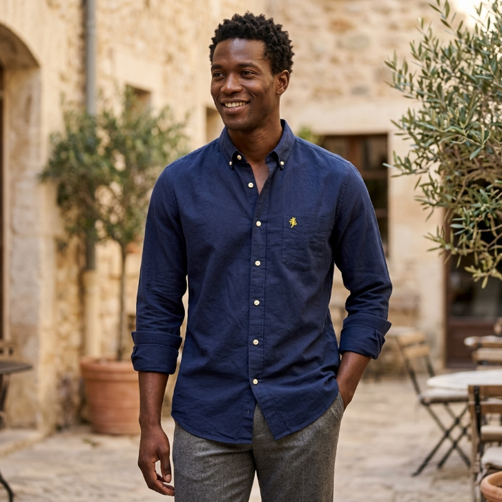 Five Four x Mark McNairy Solid Navy Shirt