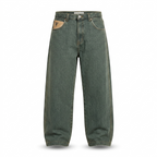 Five Four Jeans Olive Wide Straight Leg Denim