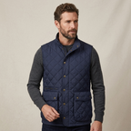 H&M Diamond Quilted Utility Vest Dark Navy