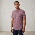 Five Four Red White & Blue Gingham Plaid Short Sleeve Shirt - Red / Blue / White / Size Large
