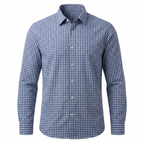 Five Four Blue & White Gingham Check Long Sleeve Shirt - Blue / White / Size Large