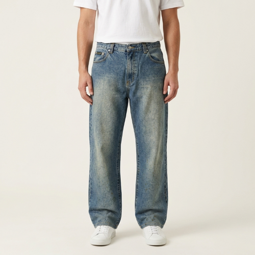 Anoname Faded Light Wash Straight Leg Jeans