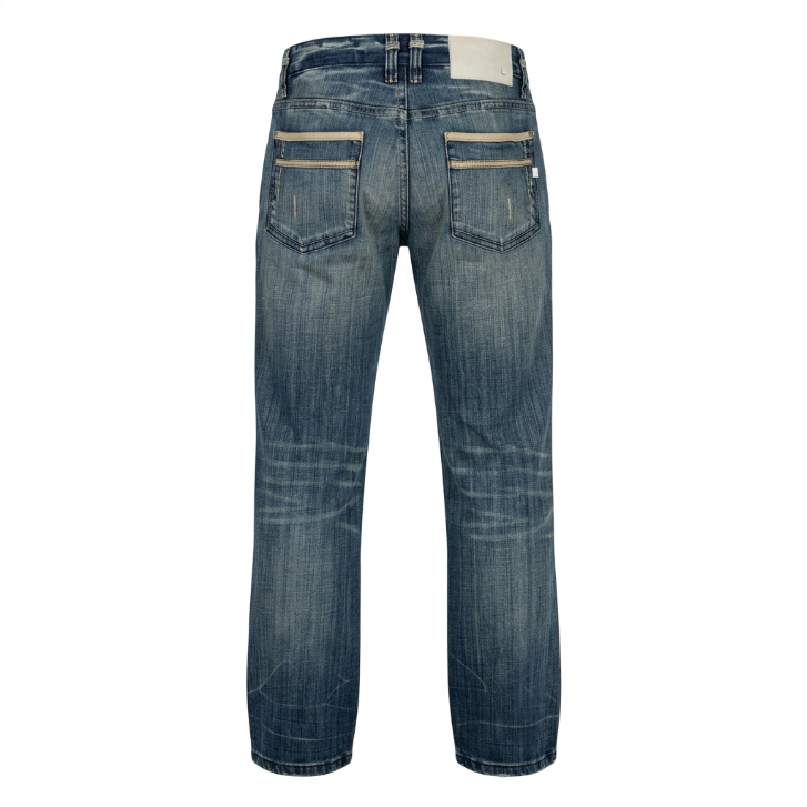 Title Five Four Original Straight Medium Wash Distressed Jeans