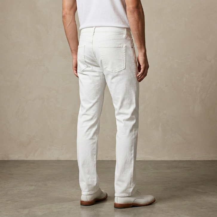 Uniqlo UJ White Slim Fit Straight Leg Denim Jeans