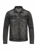 Five Four 12AMRUN Acid Wash Denim Jacket Black/Grey