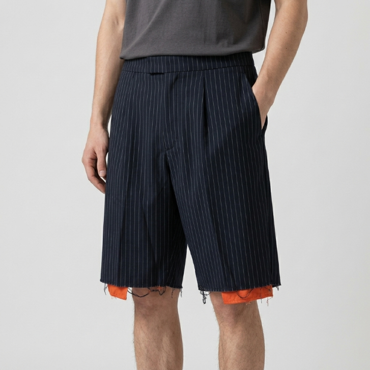 Five Four Nick Wooster Gray Pinstripe Shorts