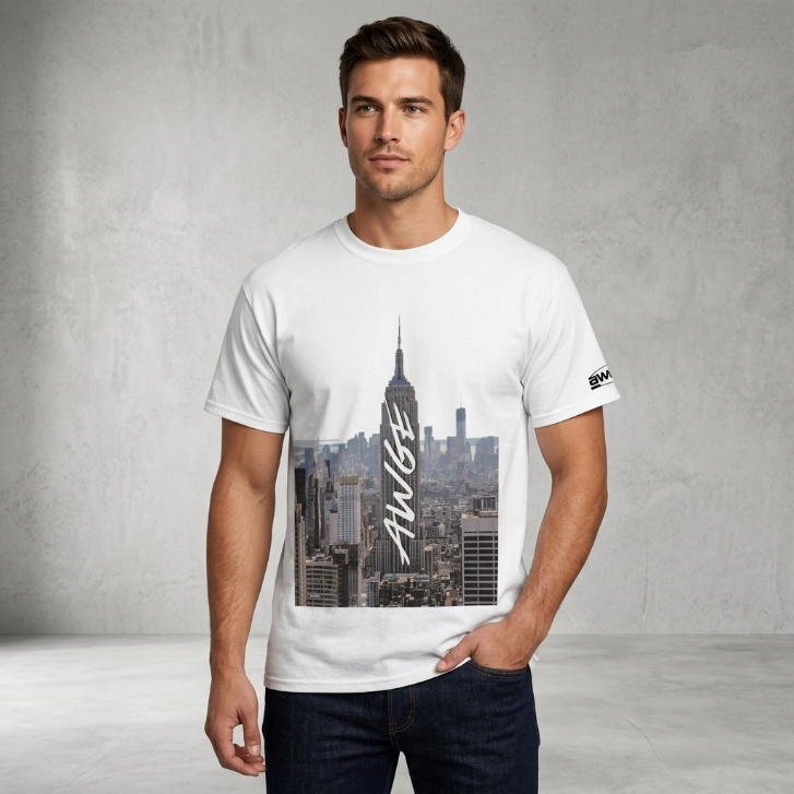 AWGE New York City Skyline Graphic T-Shirt White