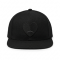 Black Snapback Cap - Tonal Black Heart Patch