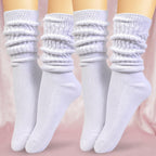 HOT FEET Women's Slouch Socks 2-Pack - Cozy Cotton Blend Scrunch Boot Socks, Long Slouchy Scrunchy Calf Socks, Sizes 4-10