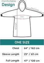Mad Dog Men's Sherpa Fleece Wearable Blanket Hoodie - Cozy Long Sleeves Hooded Poncho Jacket For Adults, One Size