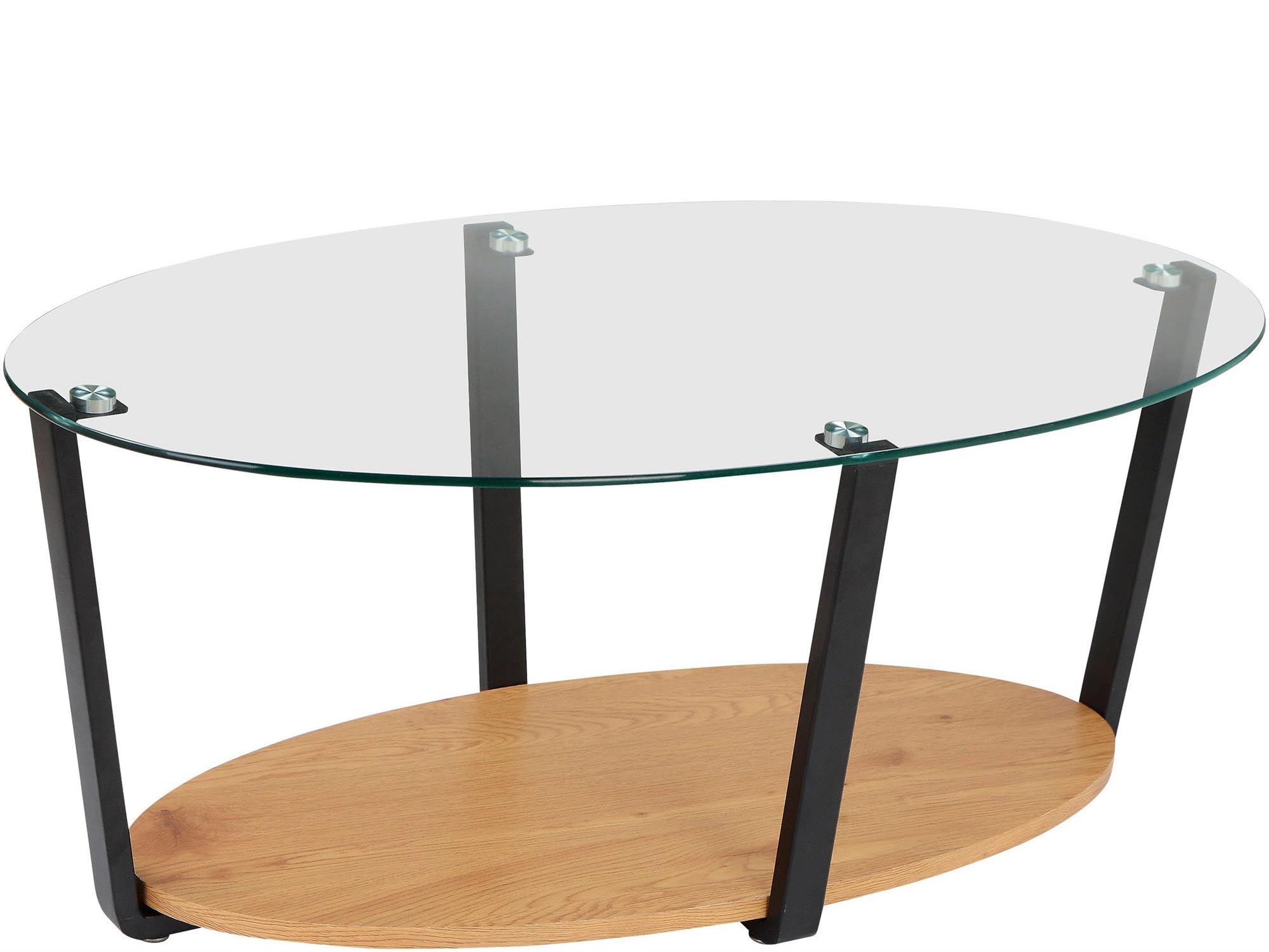 Ren Home Nessa Coffee Table, Oak/Glass