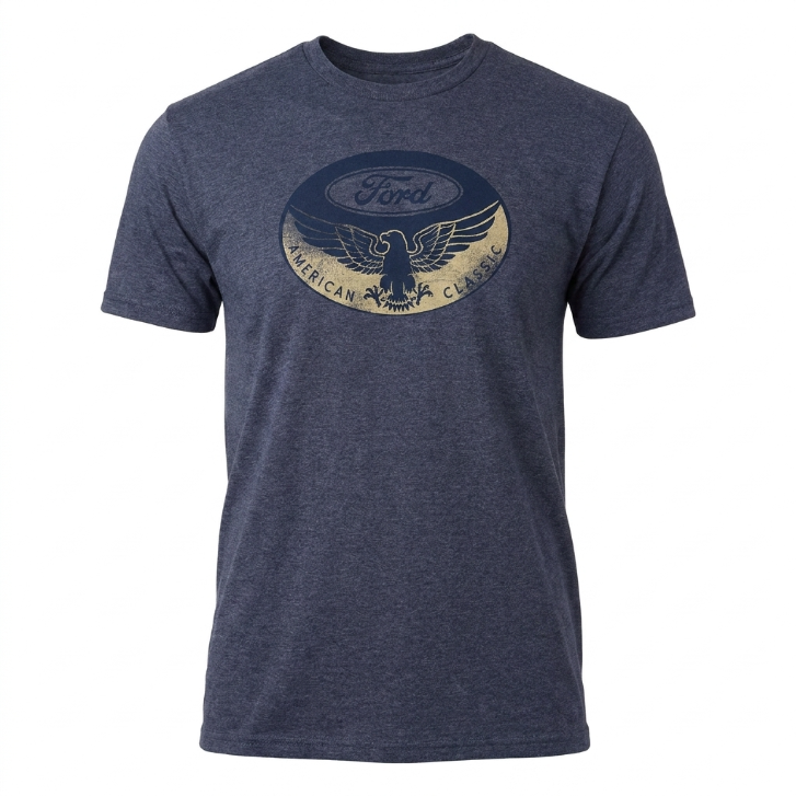 Ford American Classic Eagle Logo T-Shirt - Heather Navy