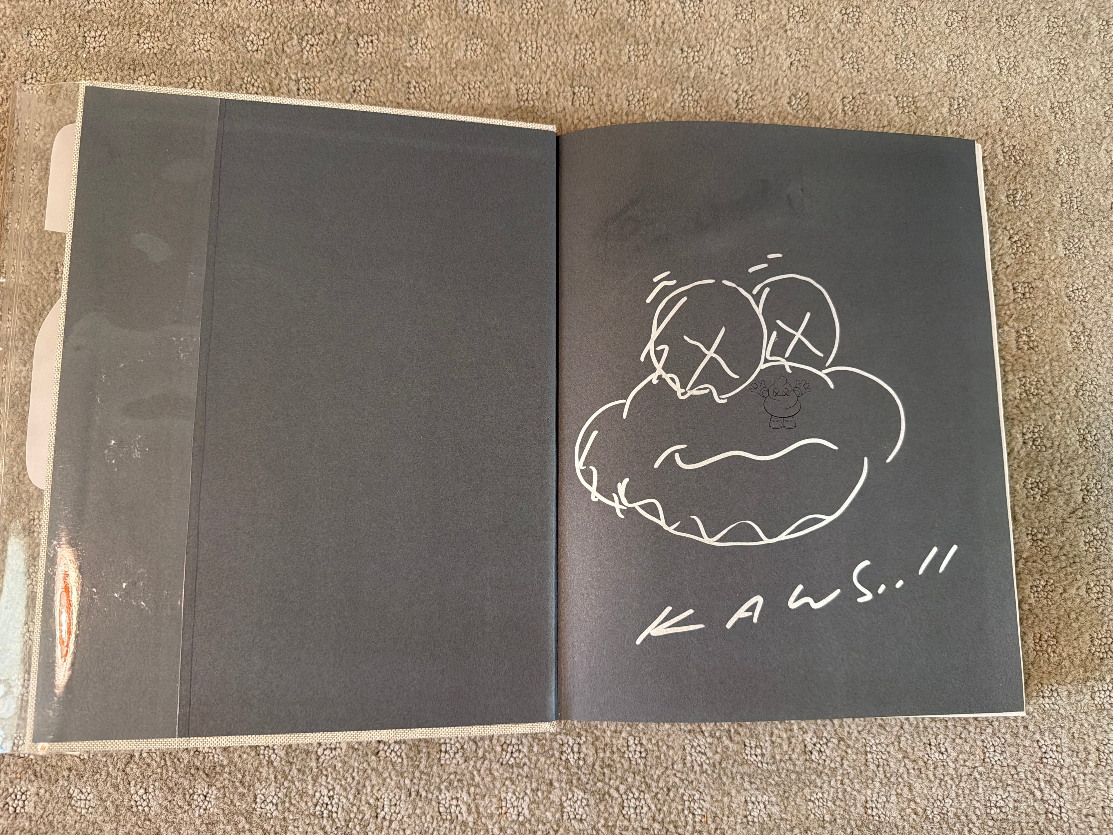 KAWS (Signed First Edition) - Rizzoli 2010 Hardcover with Chum Sketch Sign with art