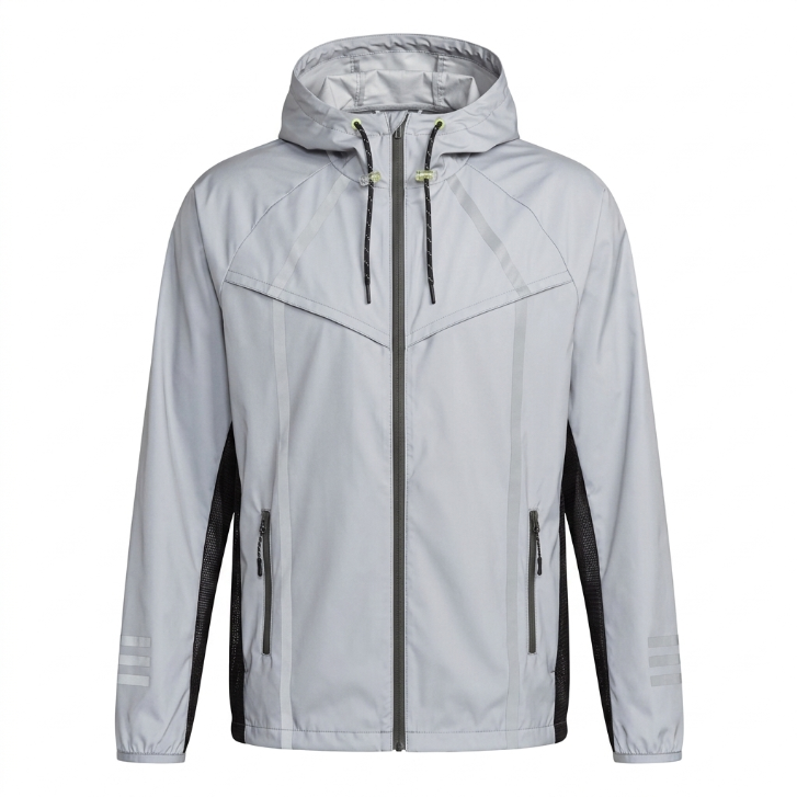 Grand AC Grey Reflective Athletic Windbreaker Jacket