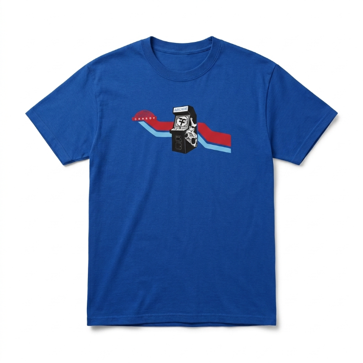 Five Four Arcade Game Cabinet Graphic T-Shirt Blue