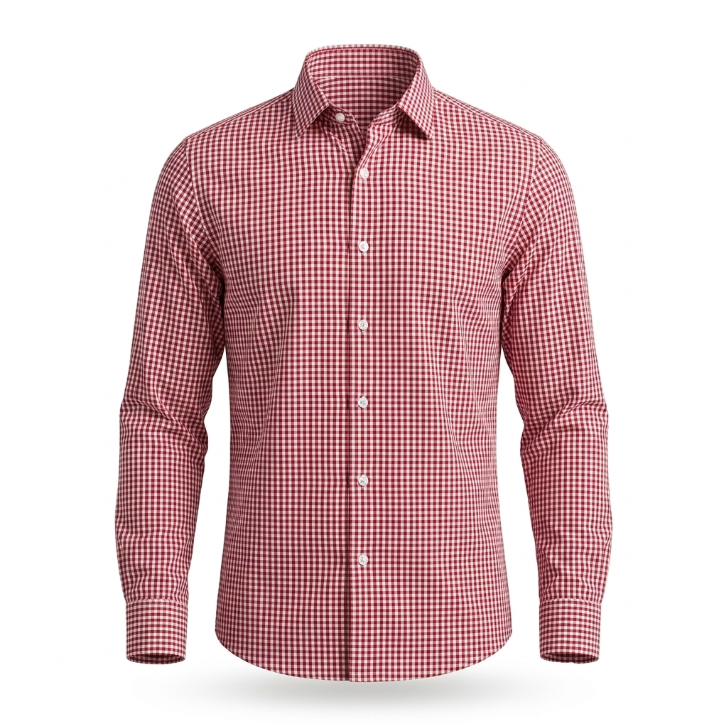 Five Four Red & White Gingham Check Long Sleeve Shirt