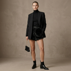 Genuine Fur Wrap Skirt in Black