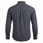 Five Four Micro Check Dual Pocket Long Sleeve Shirt - Navy Blue / White / Size Medium