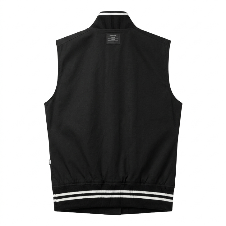 Title Five Four Black Varsity Style Vest