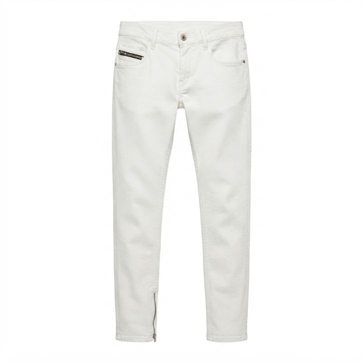 Diesel Zivy White Skinny Ankle Zip Stretch Jeans Size 27x34