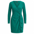 Lauren Ralph Lauren Green Long Sleeve Wrap Dress Size 4