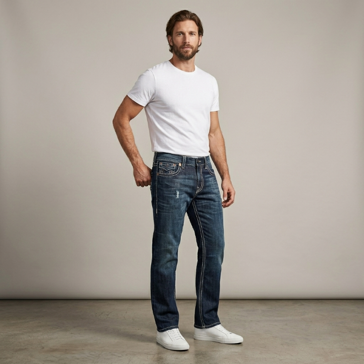 Five Four Distressed Straight Leg Jeans