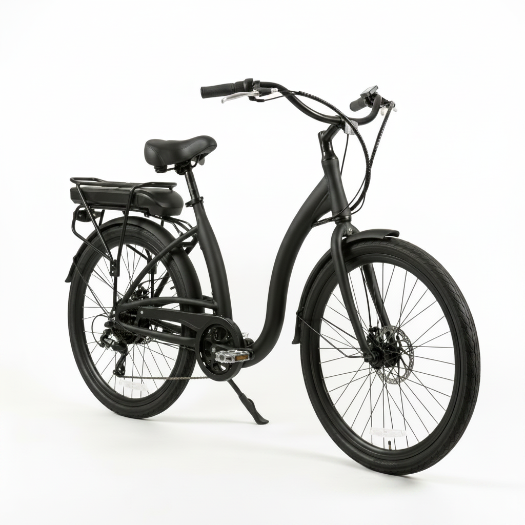 sixthreezero Around the Block 500W Electric Beach Cruiser Bike - Matte Black