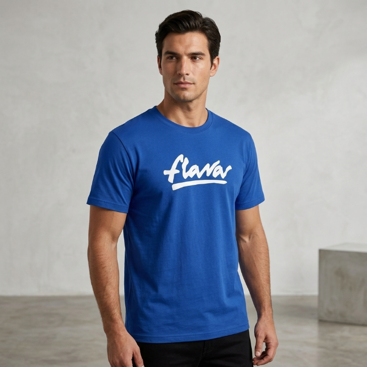 Five Four "Flava" Script Logo Graphic T-Shirt Royal Blue