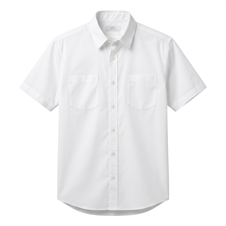 Five Four Solid White Short Sleeve Utility Shirt - White / Size Medium