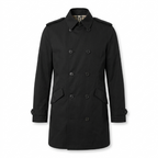 ZARA MAN Double-Breasted Trench Coat Black