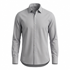 Five Four Slate Grey End-On-End Long Sleeve Shirt - Slate Grey / Size Large