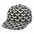 Monogram Print Mesh Trucker Cap – Black & White