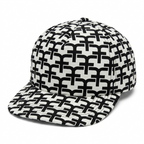 Monogram Print Mesh Trucker Cap – Black & White