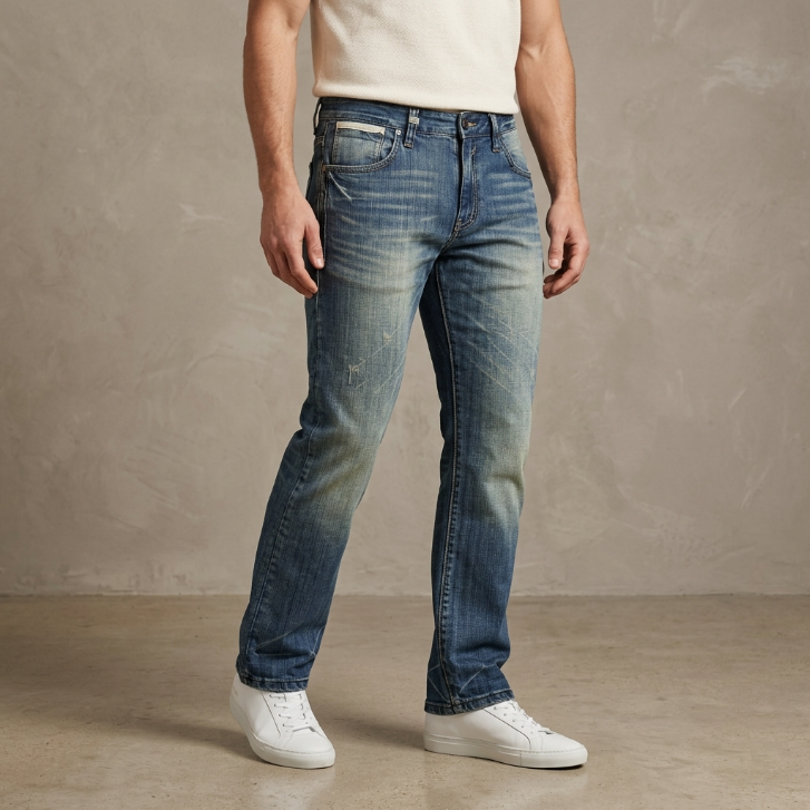 Title Five Four Original Straight Medium Wash Distressed Jeans