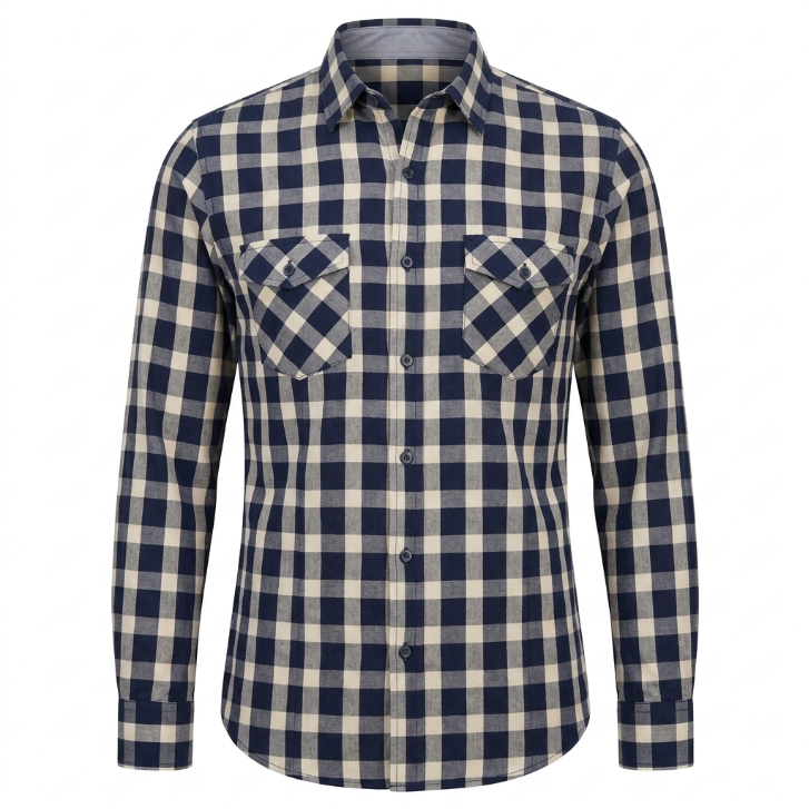 Five Four Oversized Buffalo Gingham Check Long Sleeve Shirt - Black / Navy / White / Size Medium