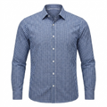 Five Four Mini Check Long Sleeve Button Down Shirt - Blue / White