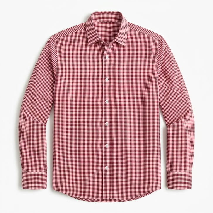 Five Four Red & White Gingham Check Long Sleeve Shirt - Red / White / Size Large
