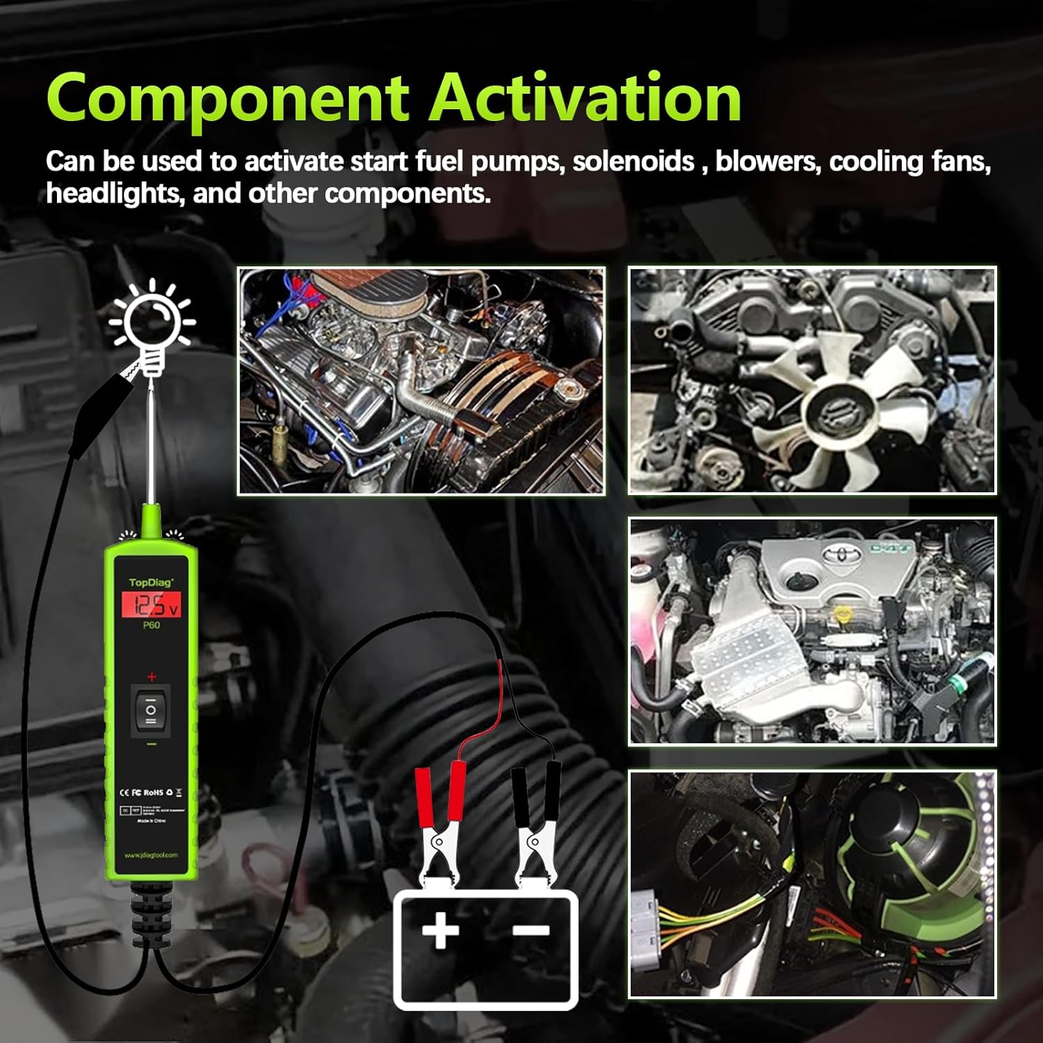 TOPDIAG P60 Automotive Circuit Tester – Component Activation, Continuity Detection & Electrical Diagnostic Tool