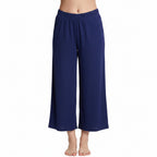 Mad Dog Lounge Women's Pajama Pants, Wide-Leg Cropped Capris, Casual Night Sleep Summer PJ Bottoms for Ladies